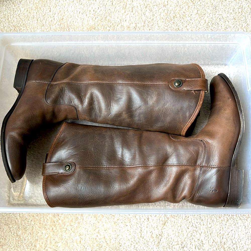 Leather Frye calf-height boots, size 11